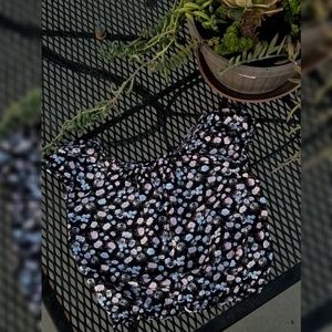 Divided Floral Crop Top